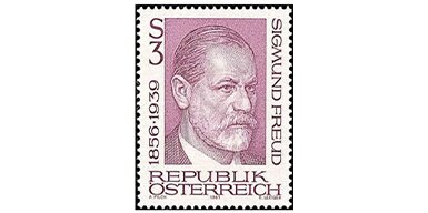 illustrated stamp portraist of Sigmund Freud