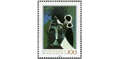 cubism painting on stamp